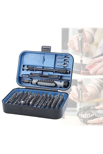 OEM Set de surubelnite precizie, 130-in-1, Cu surubelnita 120 biti, 15.3×10.7×5.4 cm, Albastru