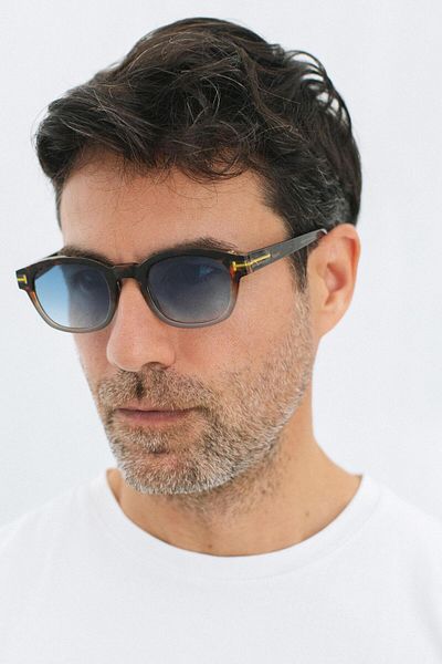 Bilge Karga Elastic Leopard Blue Gradient Men's Sunglasses