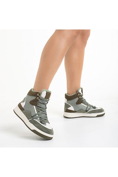 Kalapod Women's green sports shoes made of eco-leather and textile material Reveca