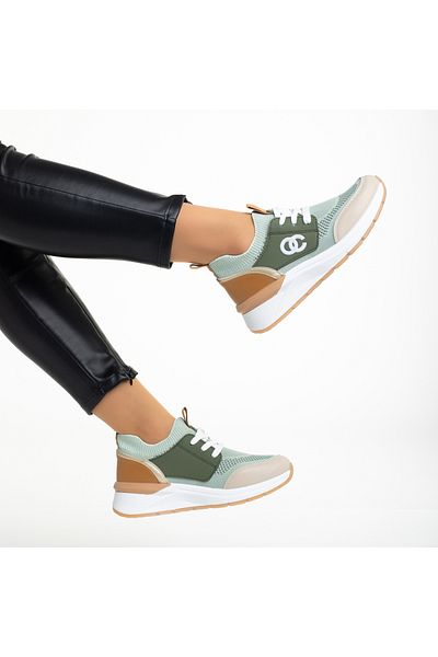 Kalapod Women's green sports shoes made of eco-leather and textile material Nairobi