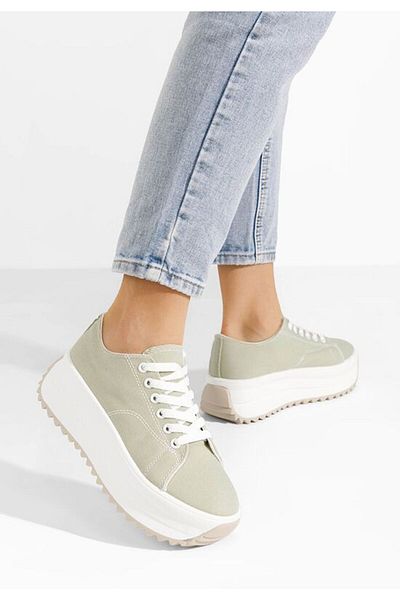 B T Shoes Roselina green platform sneakers