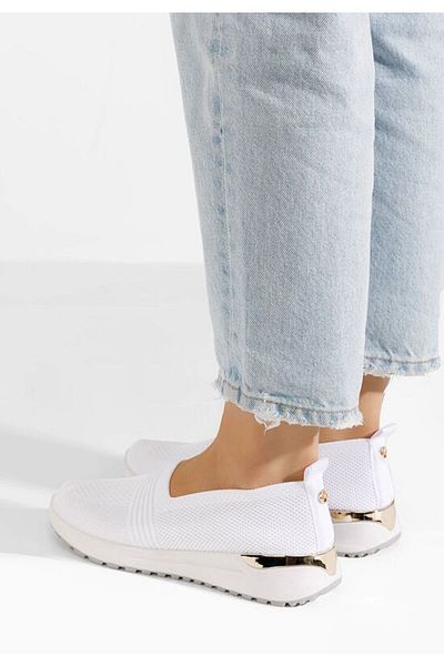B T Shoes Tenisi dama Slip-On Antrea albi