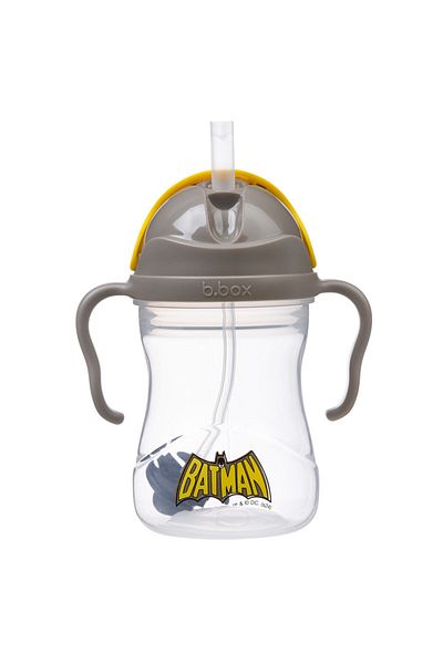 Bbox B.Box Batman Sippy Cup , From 6M+ , 240Ml/8 Oz, Drink From Any Angle , Fliptop, Weighted Straw