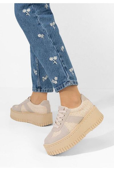 B T Shoes Beige Michele platform sneakers