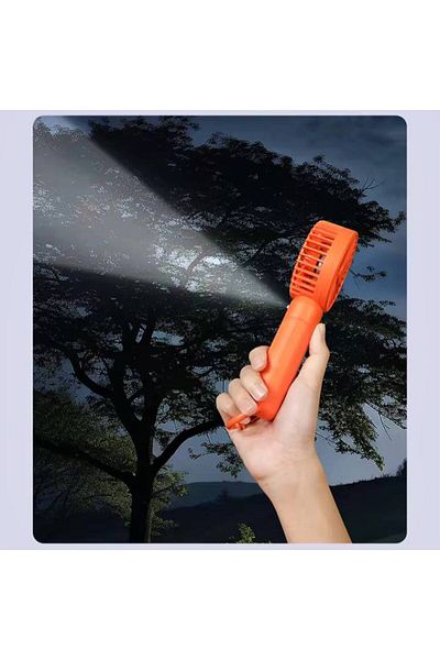 OEM Portable hand fan, 3 ventilation levels and 7 blades, USB-C charging, flashlight, clip system