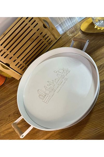 heybecollection Patterned Tray with Handles