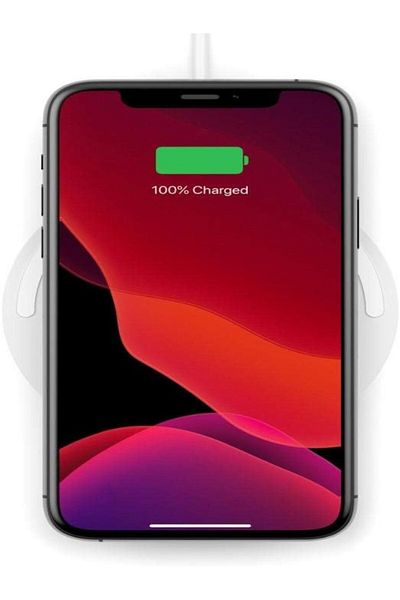 Belkin Wireless Charging Pad, 10W For iPhone, Samsung, Google, More - White