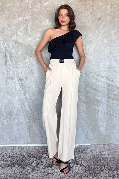 GÜLSELİ Stone High Waist Pocketed Grassland Women's Loose Cut Trousers
