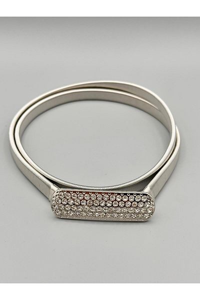 MODAM HİFA Silver Spring Flexible Chain Belt Women's Belt Dress Belt Shirt Belt Coat Belt