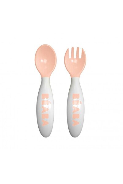 Beaba Εργονομικό σετ κουταλιού και πιρουνιού - Γκρι