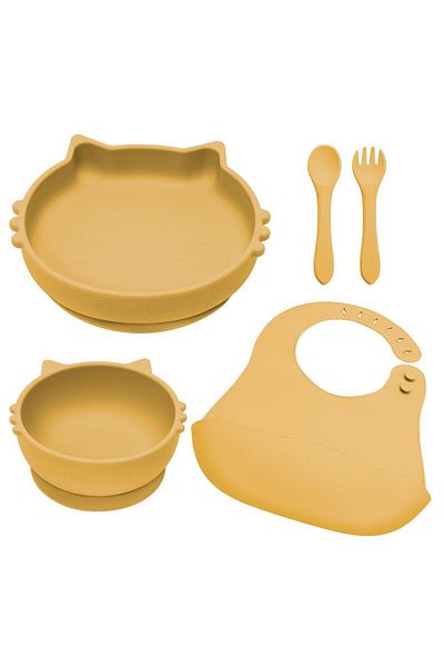 APPEKIDS Set 5 piese diversificare din silicon, AppeKids Kitty Honey