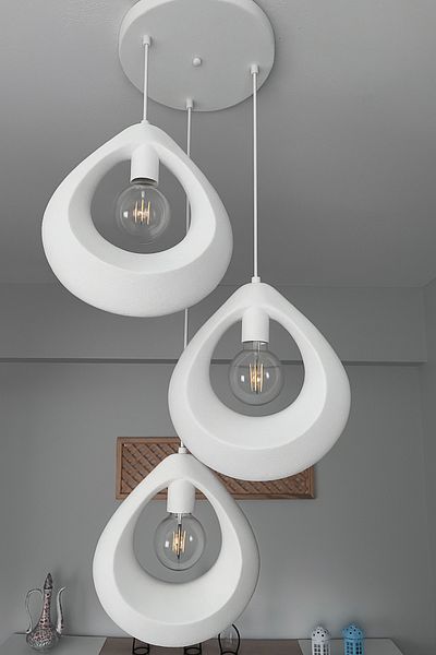 EDESİNG Drop Pendant Lamp Chandelier Decorative 3-Piece Concrete Look Pinterest