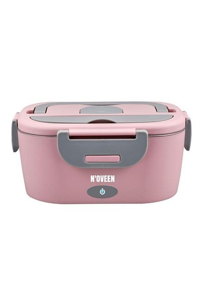 Noveen Cutie electrica pentru incalzirea pranzului NOVEEN LB755 Glamour, inox, 3 surse de alimentare, Roz