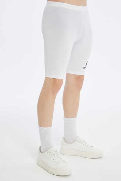 ASM SPOR Ανδρικό κοντό κολάν αθλητή-λευκό, αναπνεύσιμο, εύκαμπτο κολάν γυμναστικής για τρέξιμο