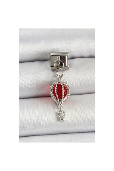 Skygo 316L Steel Silver Color Red Flying Balloon Model Nomination Charm - Tj-Bc1491