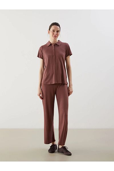 LC Waikiki Polo Neck Textured Women's T-Shirt