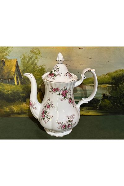 tayfuntufan antika koleksiyon Royal Albert Lavender Rose Porcelain Teapot Tea Pot 25 cm Tall