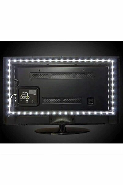 LEDONLİNE 2x50 - 2x100cm BEYAZ Tv Arkası Led Aydınlatma Usb Şerit Led Işık
