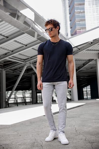 Newtime Ανδρικό Snow Wash Slim Fit Slim Fit Lycra Stretchy Jean Denim Παντελόνι