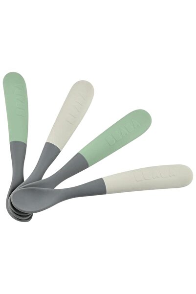 Beaba Σετ 4 κουταλιών σιλικόνης +4 μήνες Beaba Bicolor Mineral