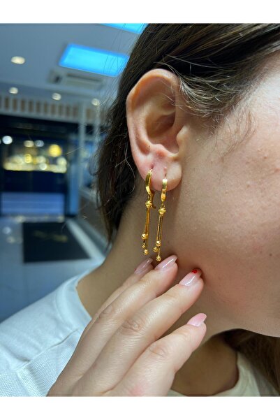 kuyumcu nurettin 3,70 gr (GRAM) Ezme Dorikalı Küpe 22 Ayar Altın