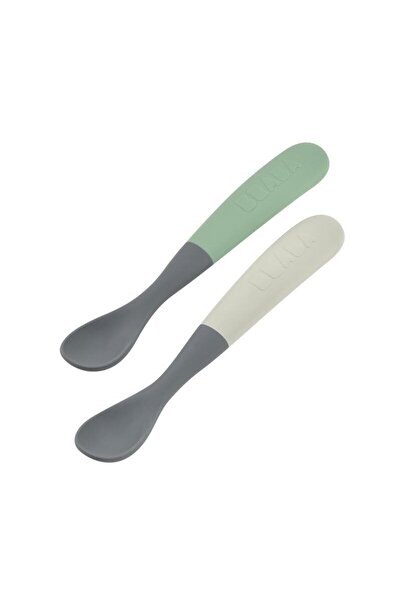 Beaba Σετ 2 κουταλιών σιλικόνης Beaba Bicolor Mineral