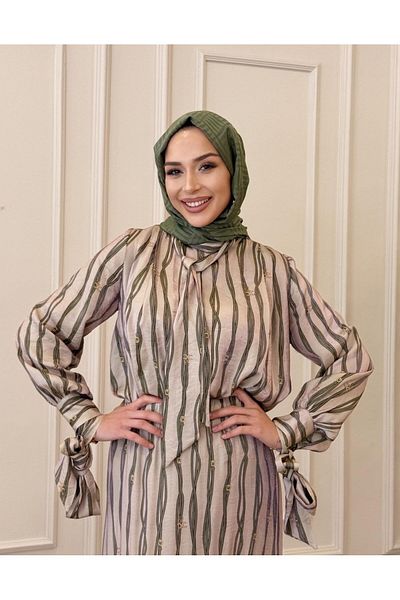 Hare Butik Adel Patterned Binding Detail Bluz