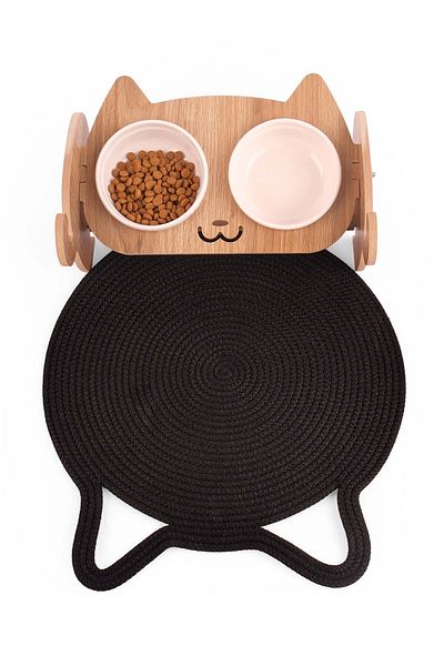 GOBYPET Jute Straw Ear Round Cat Dog Food\Bed Mat, Mat