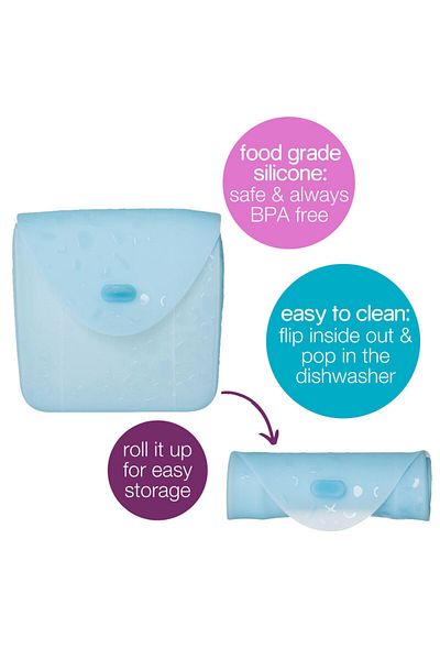 Bbox B.Box Silicone Sandwich Pocket , Reusable Silicone Pouch , Fits In Lunchbox , Microwave