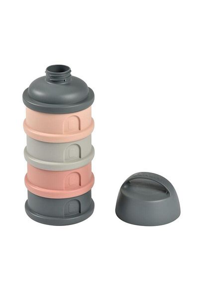 Beaba Recipient lapte praf 4 compartimente Beaba Mineral Grey/Pink
