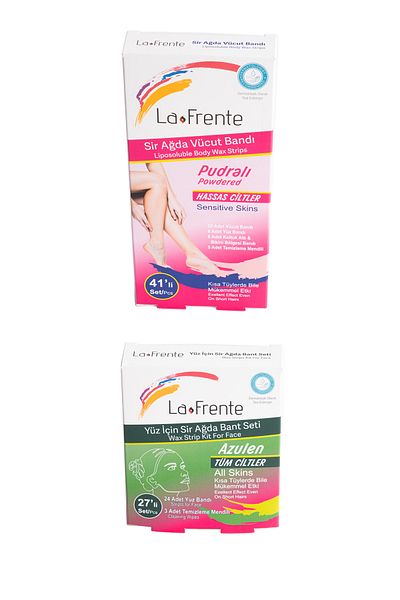 LA FRENTE 41 Pieces Wax Band Set Sensitive Skin+La Frente 27 Pieces Face Wax Band Set All Skin Types
