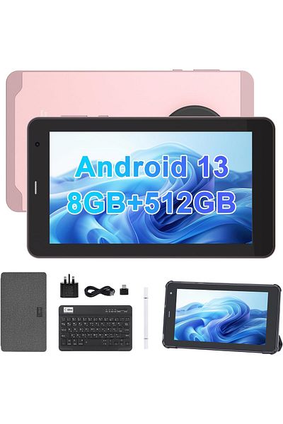 CIDEA C idea 7 Inch Tablet, Android 13 Tablet, Quad Core Processor, 8GB RAM 512GB ROM, 512GB Expand, Dual