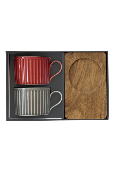 EasyLife طقم أكواب وصحون بتصميم Take A Break مقاوم للخدش مكون من 4 قطع باللون...