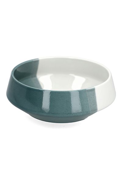 EasyLife Two-Toned Durable Round Soup Bowl Green and White 11cm