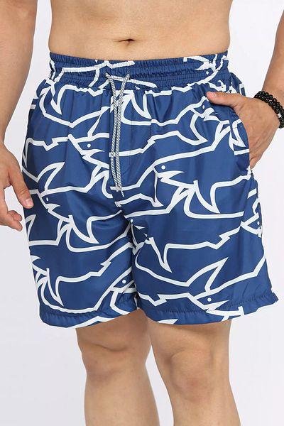 MİSHAR İTALİA Ανδρικό μαγιό με ψηφιακή εκτύπωση Navy Blue με τσέπες