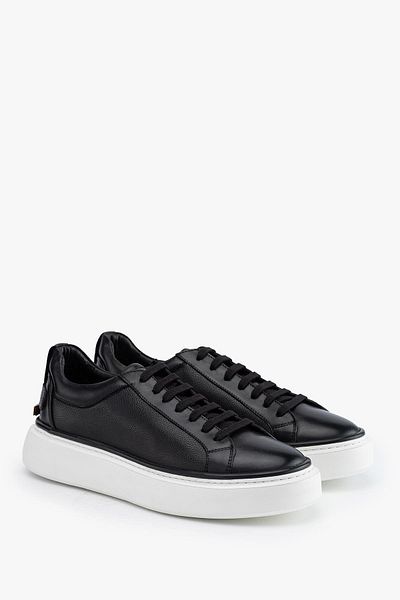 Galliano Shoes Pi̇sa Genuine Leather Black Floater Soft Vardol Eva Ready Sole Sneaker