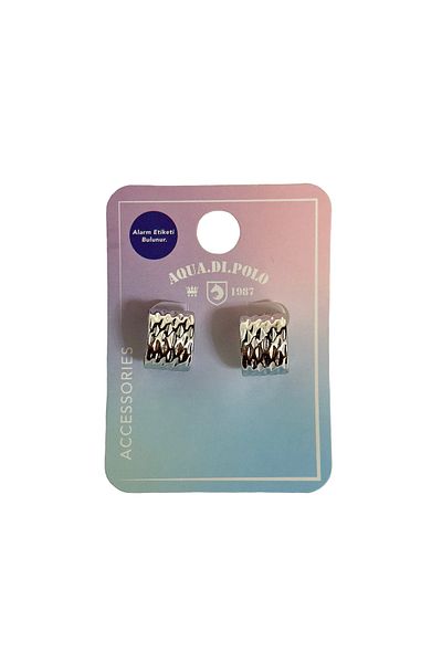 Aqua Di Polo 1987 Women's Silver Circular Earrings