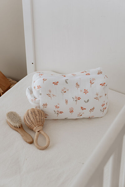 Tuğba Kuğu Muslin Care Bag - Pureline Series - Warm Flowers