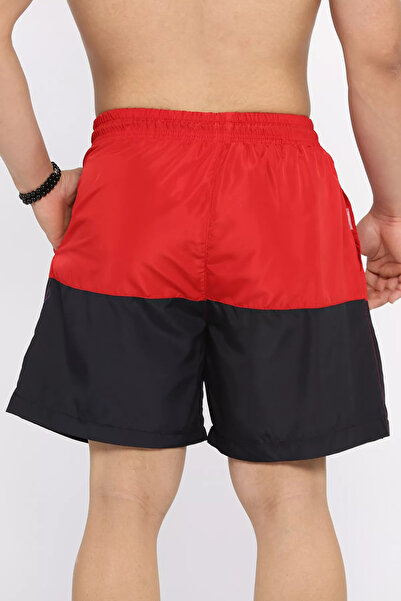 MİSHAR İTALİA Red Color Garnished Men's Swim Shorts