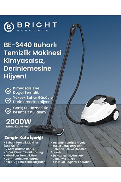 Bright Elegance Be-3440 Çok Fonksiyonlu Buharlı Temizlik Makinesi- Buharlı Temizleyici