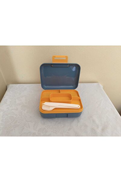 Leony 2 Tier Lunch Box - with Spoon, Fork, Knife - 5 Compartments - School Storage Container-Lunch Box