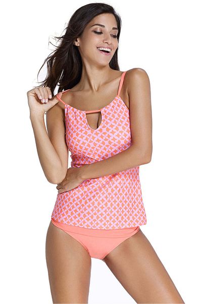 WildFashion Tankini style swimsuit with colored top and normal panties SW1442-52