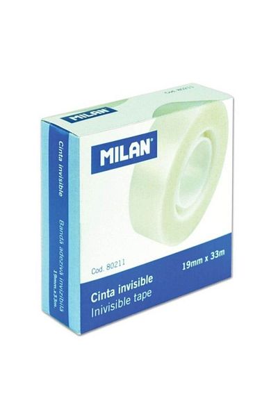 Milan Bandă adezivă cu suport pe afișaj, 19 mm x 33 m, transparentă