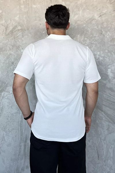 MİSHAR İTALİA Ανδρικό κοντομάνικο πουκάμισο Cream Apaş Slim Fit