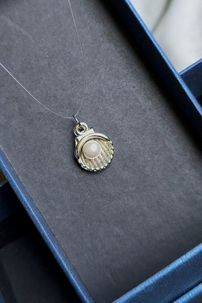 Pointmod Pearl Mussel Misine Ghost Invisible Solitaire Pearl Necklace