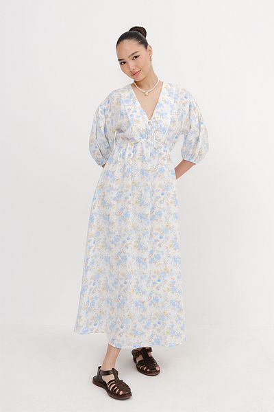 Addax Floral Pattern Long Dress Çi̇ç E3008
