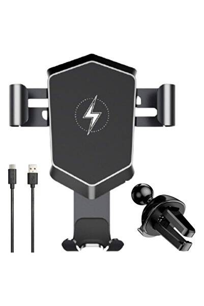 İdeas4comfort Suport telefon wireless pentru mașină cu suport pentru guri de aerisire, universal Android și iOS, încărcare wireless maximă 15W