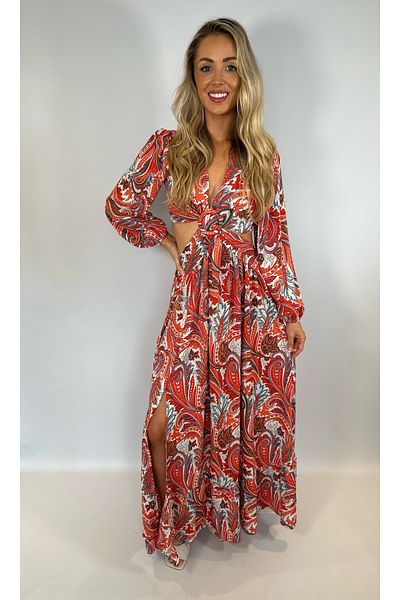 Alorabella Marina Paisley Cut-Out Dress