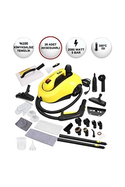 ROBX S608 Yeni Nesil Çok Fonksiyonel 28 Adet Aksesuar 5 Metre Kablolu Buharlı Temizlik Makinesi