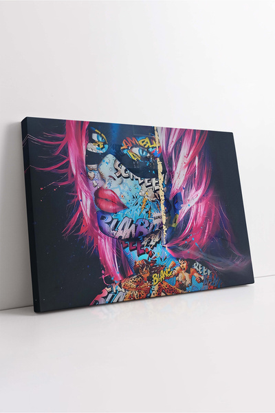 KOSS Dijital Εικόνα σε καμβά με γυναικεία μάσκα, ζωγραφική με γυναικεία γκράφ...